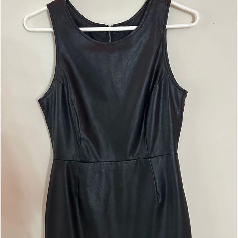 JACK Black Leather Bodycon Dress